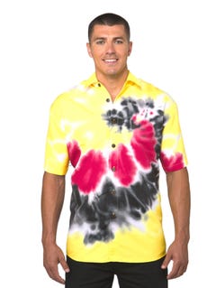 Lowes Red Tie Dye Hawaiian Shirt