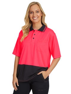 Traders Pink Cool Dry Hi-Vis Polo