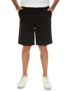 Stretch Chino Shorts Black - Elastic Waist
