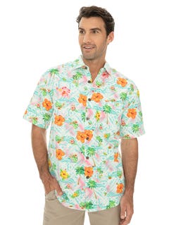 Lowes Hawaiian Shirt Multi Wave & Palm