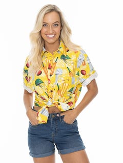 Lowes Printed Shirt Gold Cricket