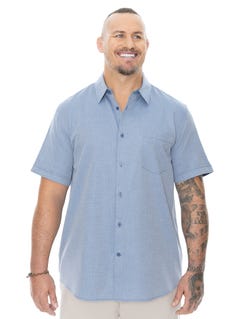 Big Mens Short Sleeve Light Blue Shirt