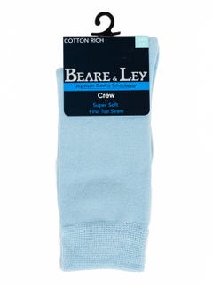 Trafalgar Sky Blue Crew Socks | Beare & Ley | Socks & Tights | Lowes