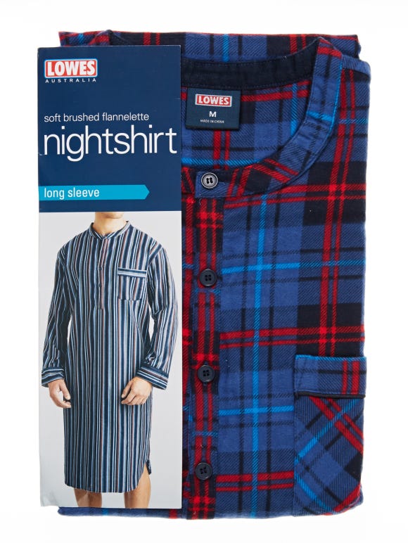 Mens flannelette nightshirt outlet