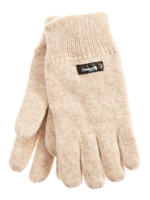Thinsulate Oatmeal Wool Gloves