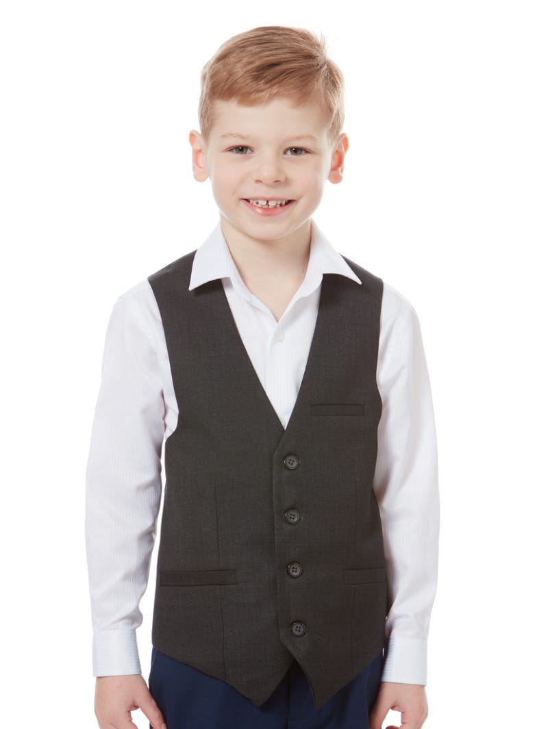 Boys grey vest hotsell