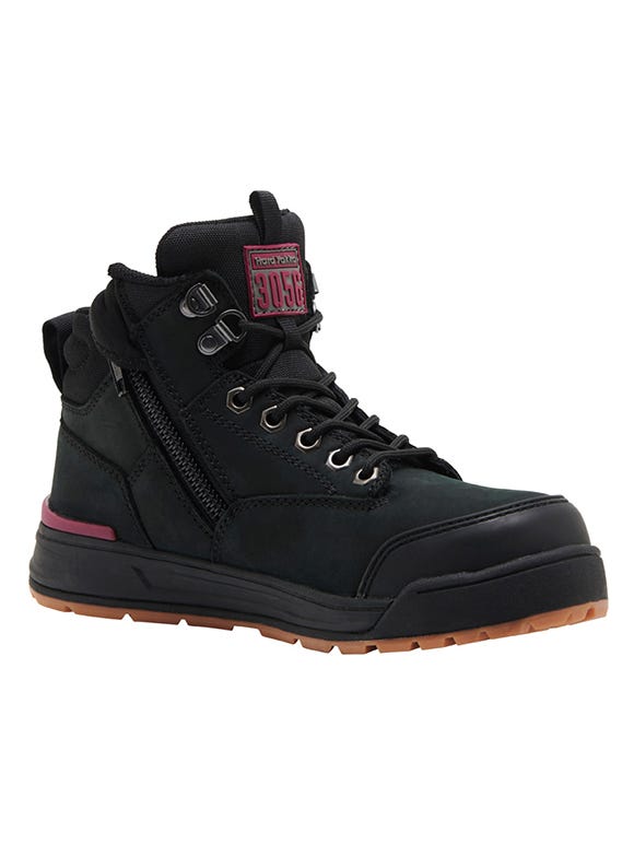 Hard Yakka Ladies Steel Cap Work Boots Black