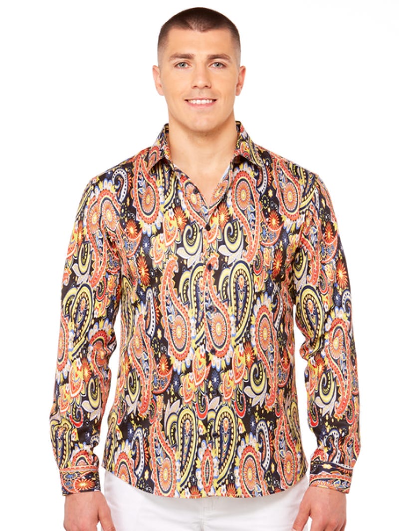 Concept Body Fit Paisley Multi Colour Shirt New Zealand // Lowes