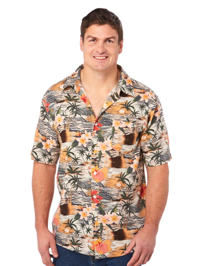 Lowes Multi Vintage Palm Print Short Sleeve Shirt