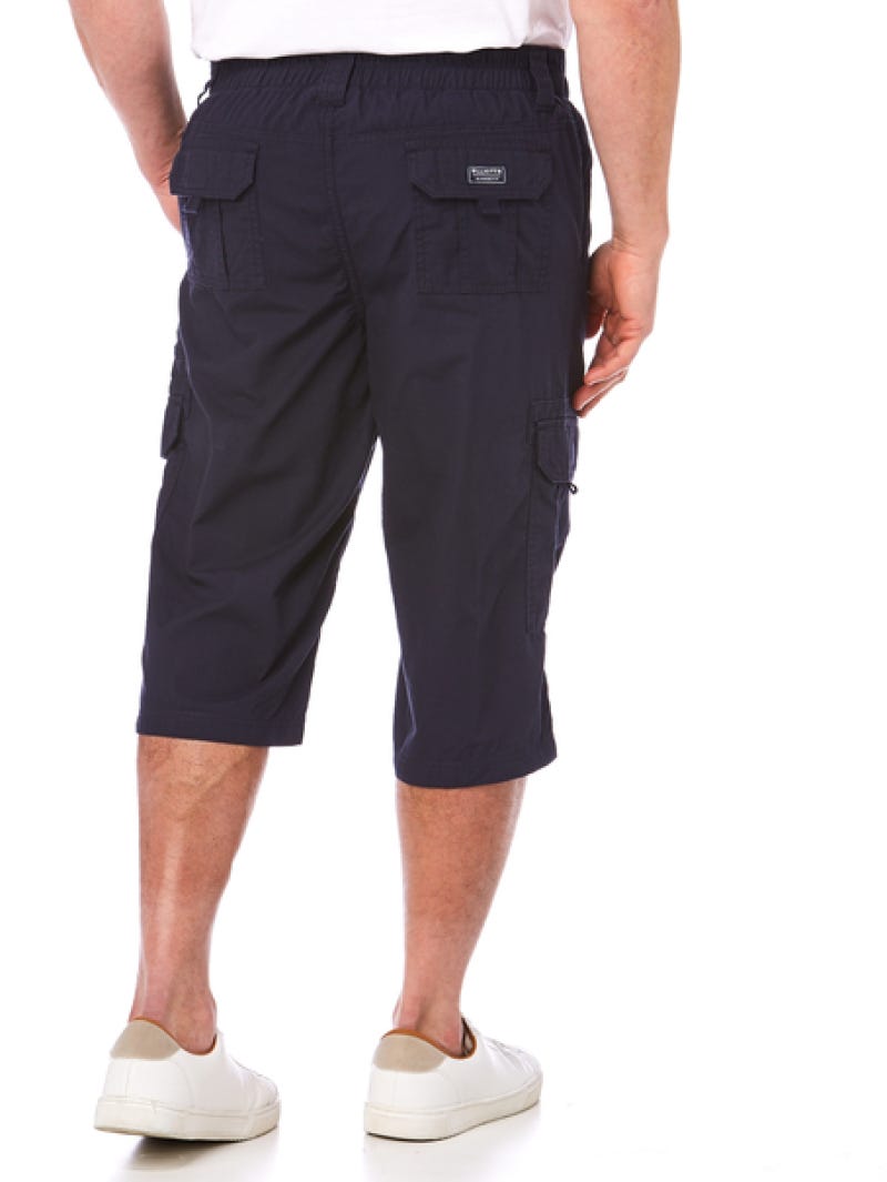 Mens cotton cargo shorts elastic waist shop